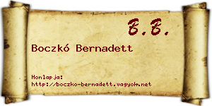 Boczkó Bernadett névjegykártya