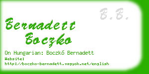 bernadett boczko business card